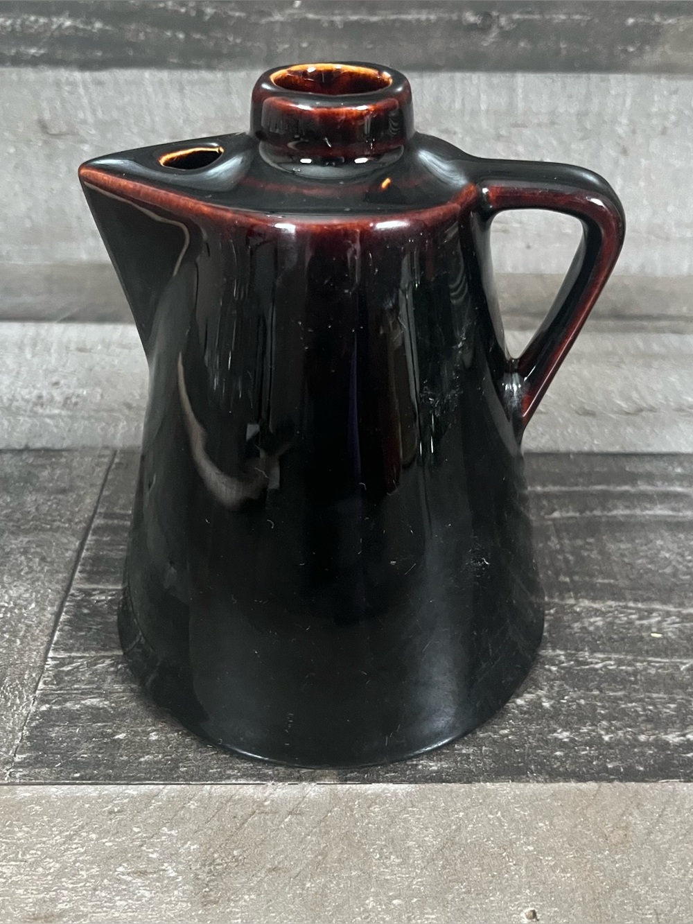 Vintage USA Brown Teapot Coffee/ Creamer/Decanter Stoneware Leroux